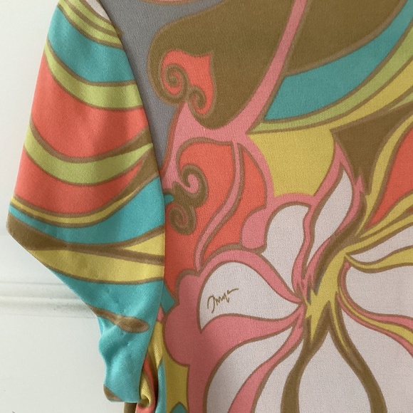 Trina Turk Silk Jersey Abstract Psychedelic Tide Pool Print Tunic Mini Dress - Picture 6 of 9